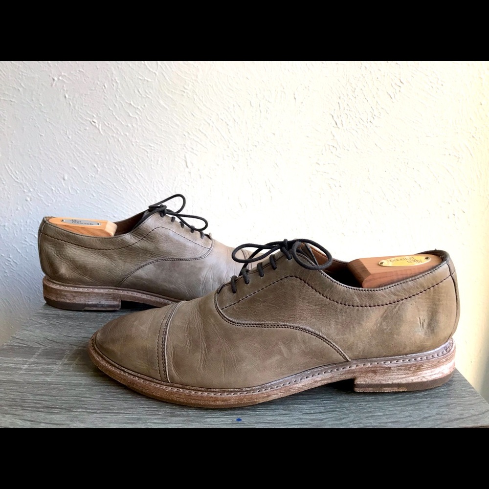 Men’s Frye Paul Bal Oxford Stone Sun Washed Leather. Size 10